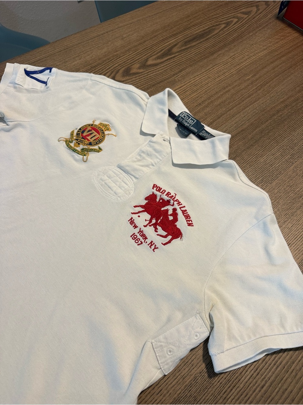 Ralph Lauren White Polo with Red Embroidered Polo Player